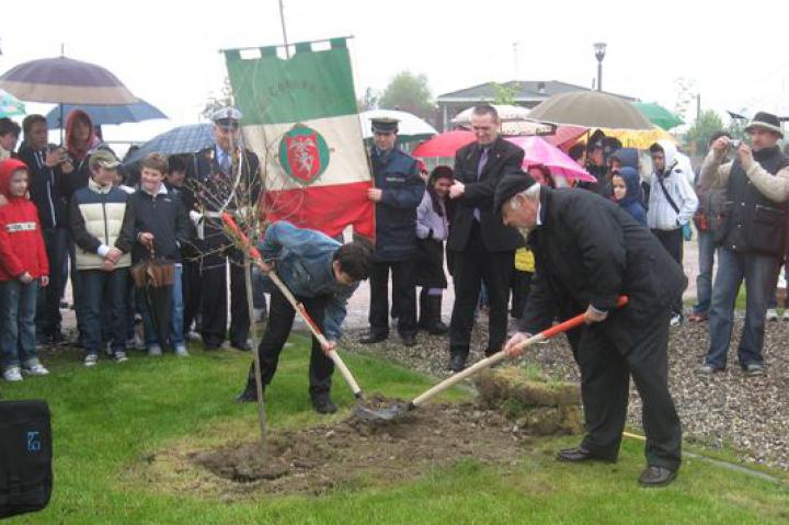 Planting of the tree in honour of Giacomo Gorrini